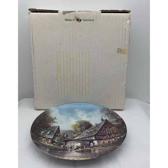 At The Horse Trough Collector Plate COA & Box 1991 Helmut Glossl Artist Germany - Picture 9 of 12